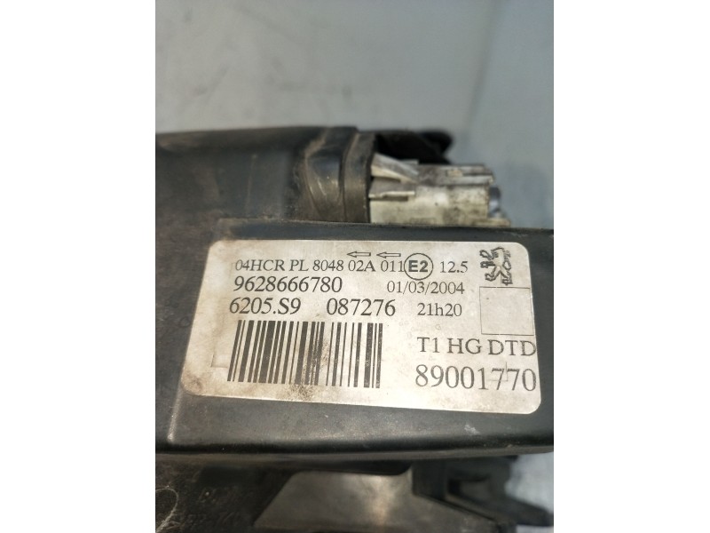 Recambio de faro derecho para peugeot 206 sw (2e/k) 1.4 referencia OEM IAM 9628666780 89001770 02