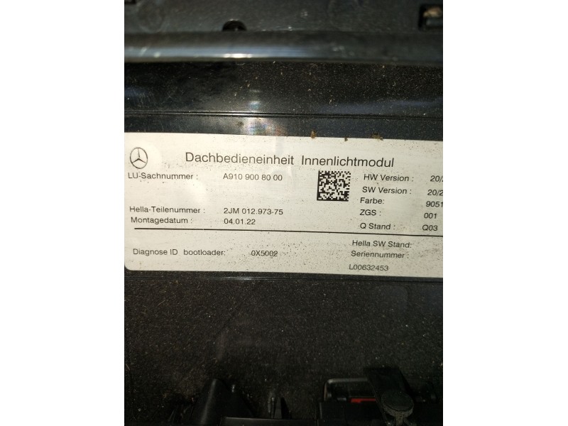 Recambio de luz interior para mercedes-benz sprinter iii furgón fwd referencia OEM IAM A9109008000 2JM01297375 22