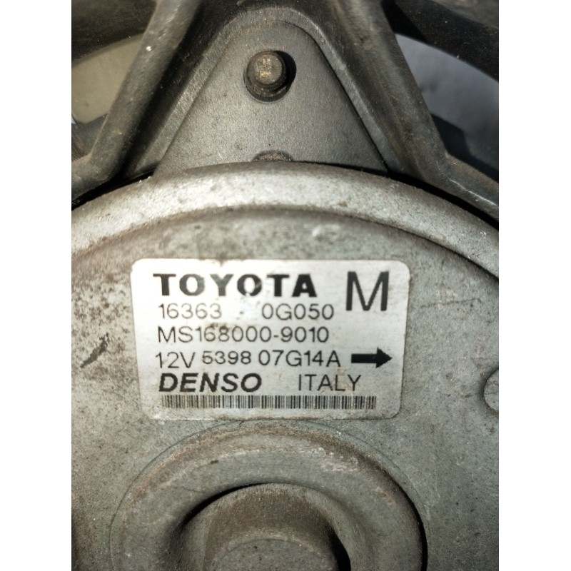 Recambio de electroventilador para toyota yaris (ncp1/nlp1/scp1) 1.4 turbodiesel cat referencia OEM IAM MS1680009010 163630G050 