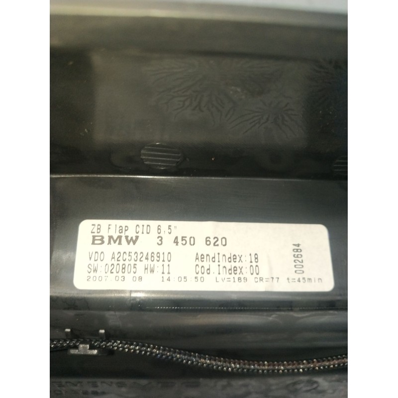 Recambio de pantalla multifuncion para bmw x3 (e83) 3.0 d referencia OEM IAM 3450620 A2C53246910 020805 07