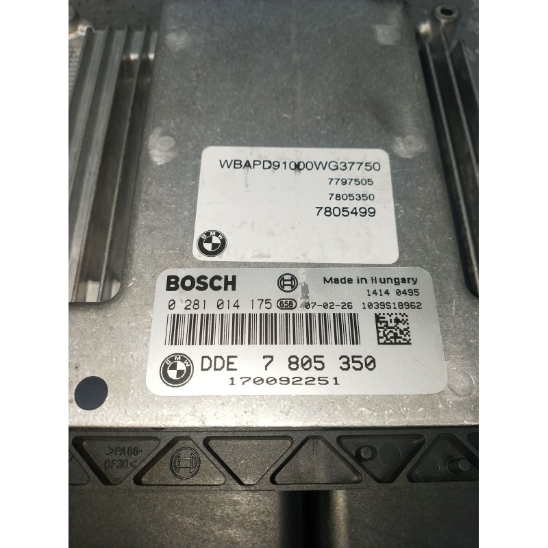 Recambio de centralita motor uce para bmw x3 (e83) 3.0 d referencia OEM IAM 0281014175 7805350 1039S18962 07