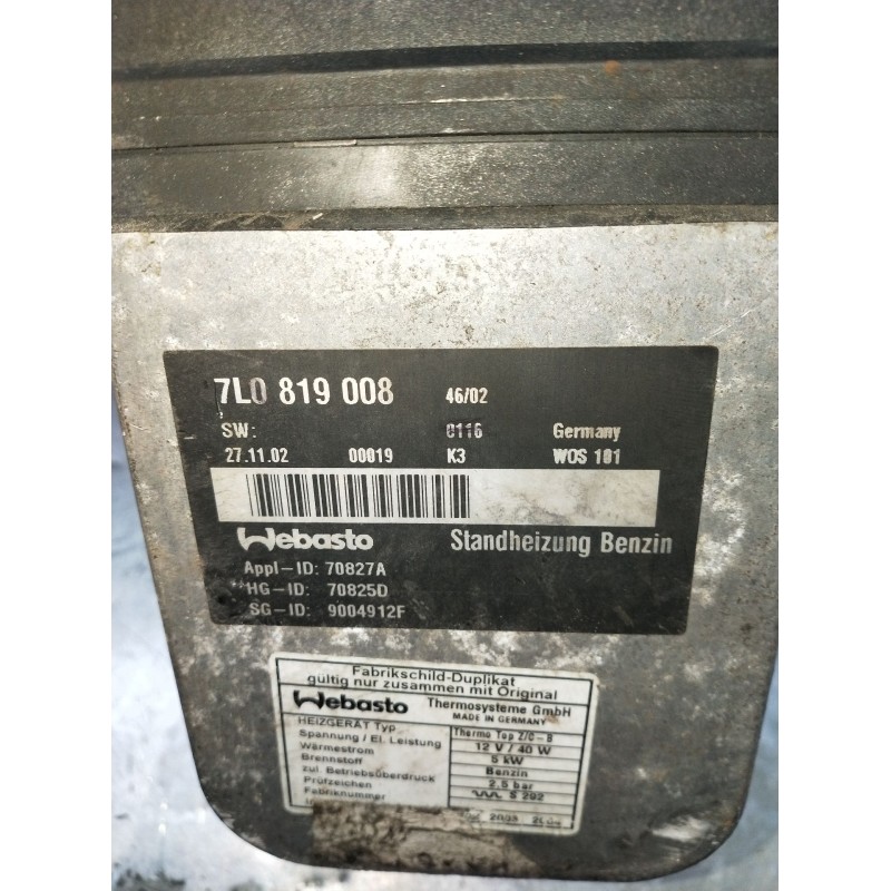 Recambio de valvula intercambio de calefaccion para porsche cayenne (typ 9pa) 4.5 v8 turbo cat referencia OEM IAM 7L0815857B 7L0