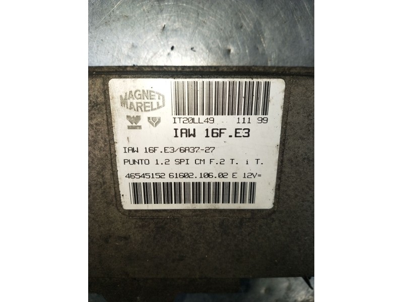 Recambio de centralita motor uce para fiat punto (176_) 60 1.2 (176ap, 176ar, 176aq, 176bb) referencia OEM IAM 1T20LL4911199 465