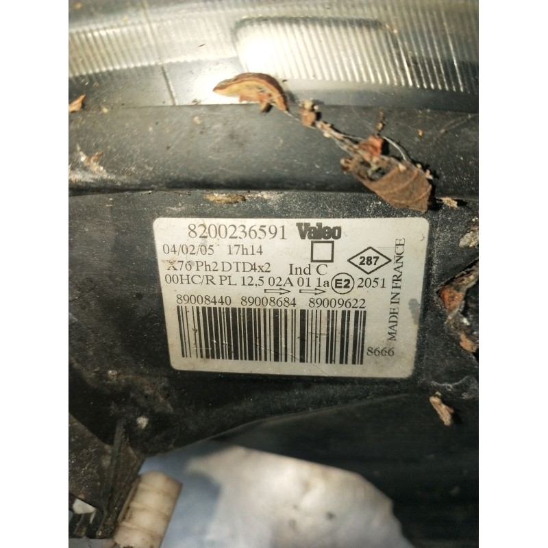 Recambio de faro derecho para renault kangoo (kc0/1_) 1.5 dci (kc07) referencia OEM IAM 8200236591 89008440 89008684 89009622 01