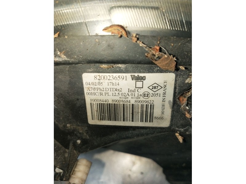 Recambio de faro derecho para renault kangoo (kc0/1_) 1.5 dci (kc07) referencia OEM IAM 8200236591 89008440 89008684 89009622 01