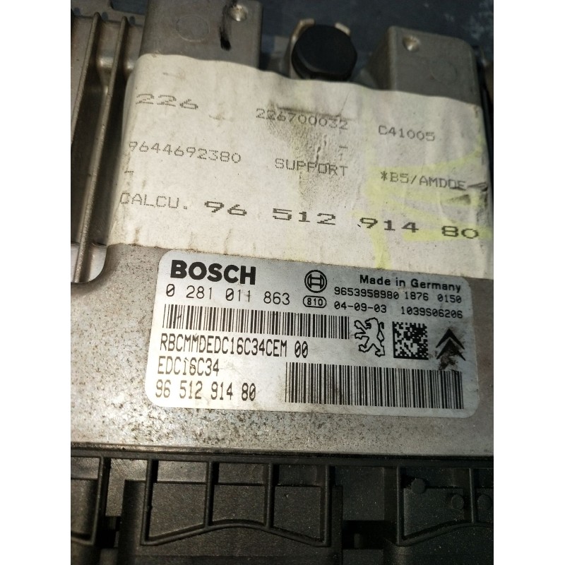 Recambio de centralita motor uce para citroën c4 i (lc_) 1.6 hdi referencia OEM IAM 0281011863 9651291480 1039S06206 EDC16C34 04