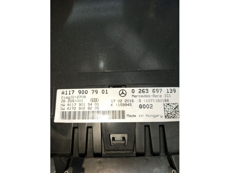 Recambio de cuadro instrumentos para mercedes-benz clase cla (w117) shooting brake referencia OEM IAM A1179007901 0263967139 A11