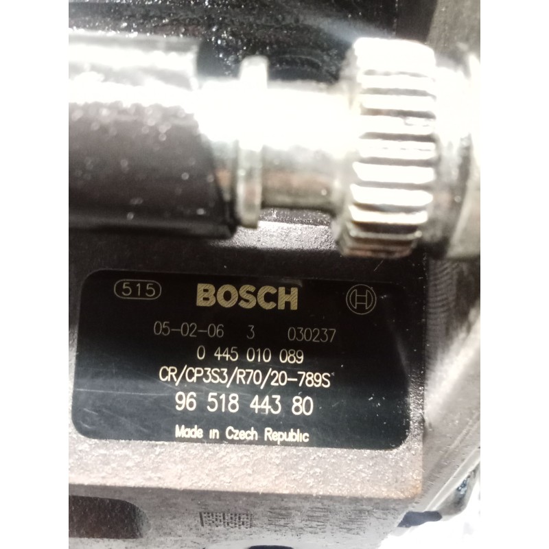 Recambio de bomba inyeccion para mazda 3 sedán (bk) 1.6 di turbo (bk12y) referencia OEM IAM 0445010089 9651843380 BOSCH