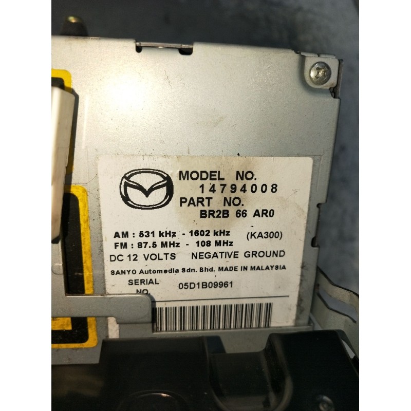 Recambio de sistema audio / radio cd para mazda 3 sedán (bk) 1.6 di turbo (bk12y) referencia OEM IAM 05D1B09961 14794008 04