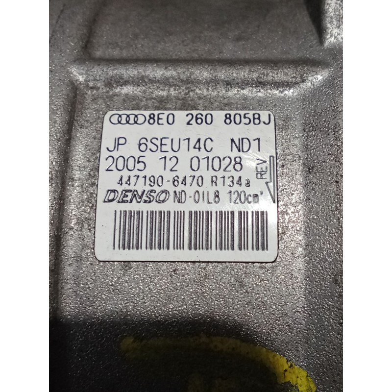 Recambio de compresor aire acondicionado para audi a4 b7 (8ec) 2.0 referencia OEM IAM 8E0260805BJ 4471906470 01