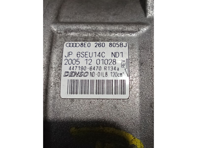 Recambio de compresor aire acondicionado para audi a4 b7 (8ec) 2.0 referencia OEM IAM 8E0260805BJ 4471906470 01