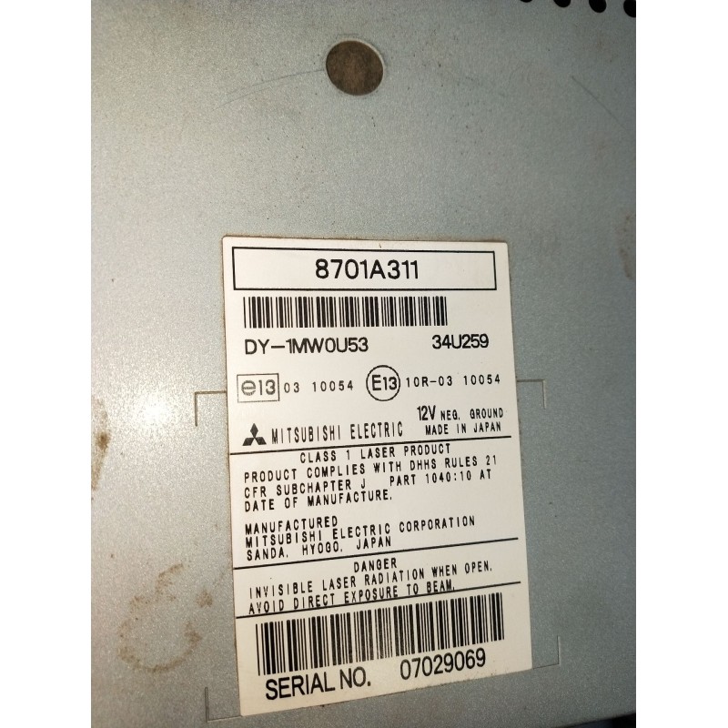 Recambio de sistema audio / radio cd para mitsubishi montero iv (v8_w, v9_w) 3.2 di-d 4wd (v98w, v88w) referencia OEM IAM 070290