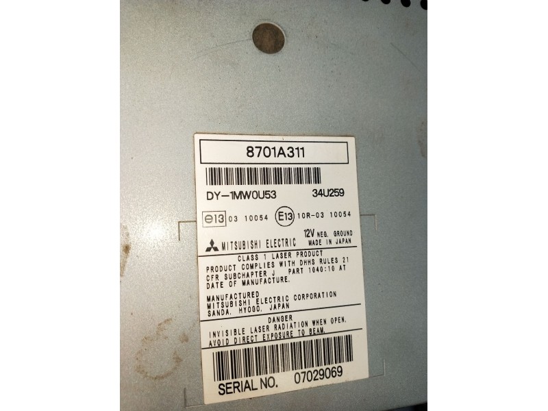Recambio de sistema audio / radio cd para mitsubishi montero iv (v8_w, v9_w) 3.2 di-d 4wd (v98w, v88w) referencia OEM IAM 070290