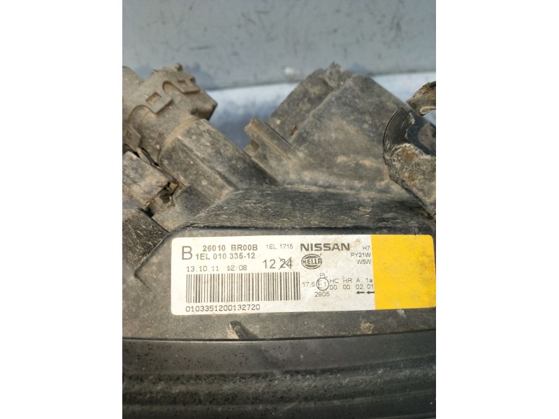 Recambio de faro derecho para nissan qashqai i (j10, nj10) 1.6 dci referencia OEM IAM 26010BR00B 1EL01033512 0103351200132720 11