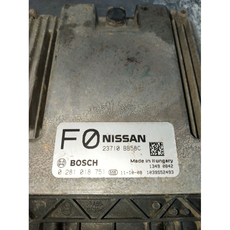 Recambio de centralita motor uce para nissan qashqai i (j10, nj10) 1.6 dci referencia OEM IAM 0281018751 23710BB58C 1039S52493 1