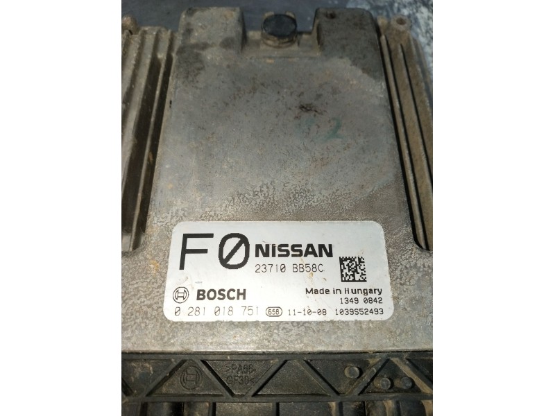 Recambio de centralita motor uce para nissan qashqai i (j10, nj10) 1.6 dci referencia OEM IAM 0281018751 23710BB58C 1039S52493 1