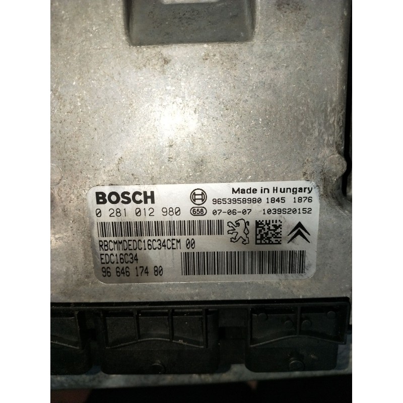 Recambio de centralita motor uce para citroën c4 picasso i monospace (ud_) 1.6 hdi referencia OEM IAM 0281012980 9664617480 1039