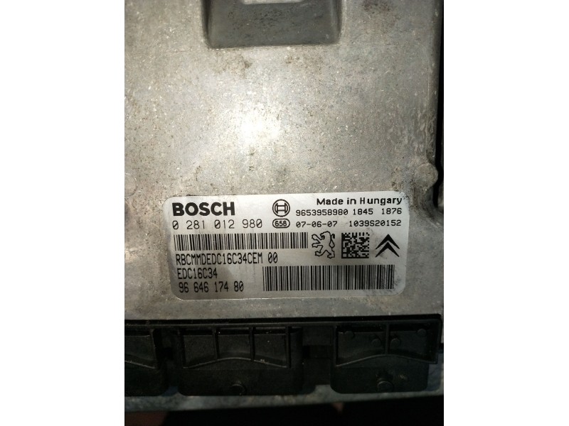 Recambio de centralita motor uce para citroën c4 picasso i monospace (ud_) 1.6 hdi referencia OEM IAM 0281012980 9664617480 1039