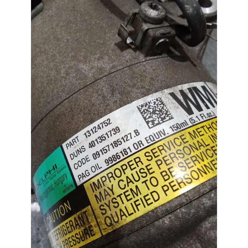 Recambio de compresor aire acondicionado para opel astra h gtc (a04) 1.9 cdti (l08) referencia OEM IAM 13124752  07