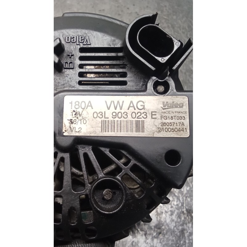 Recambio de alternador para volkswagen passat cc b6 (357) 2.0 tdi referencia OEM IAM 03L903023E 180A 