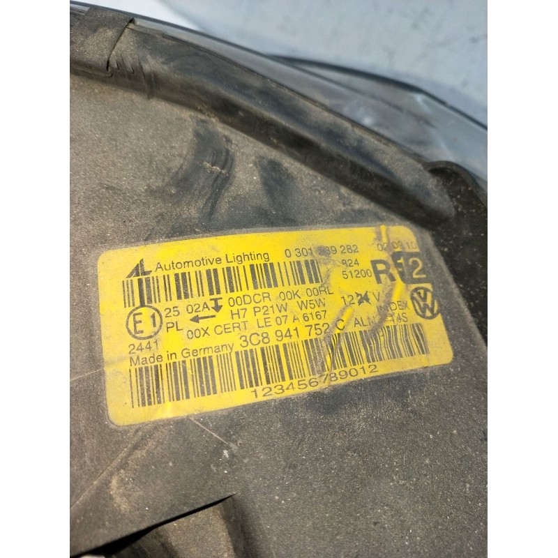 Recambio de faro derecho para volkswagen passat cc b6 (357) 2.0 tdi referencia OEM IAM 3C8941752C BI-XENON 1K0941329 08 03012392