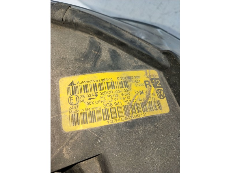 Recambio de faro derecho para volkswagen passat cc b6 (357) 2.0 tdi referencia OEM IAM 3C8941752C BI-XENON 1K0941329 08 03012392