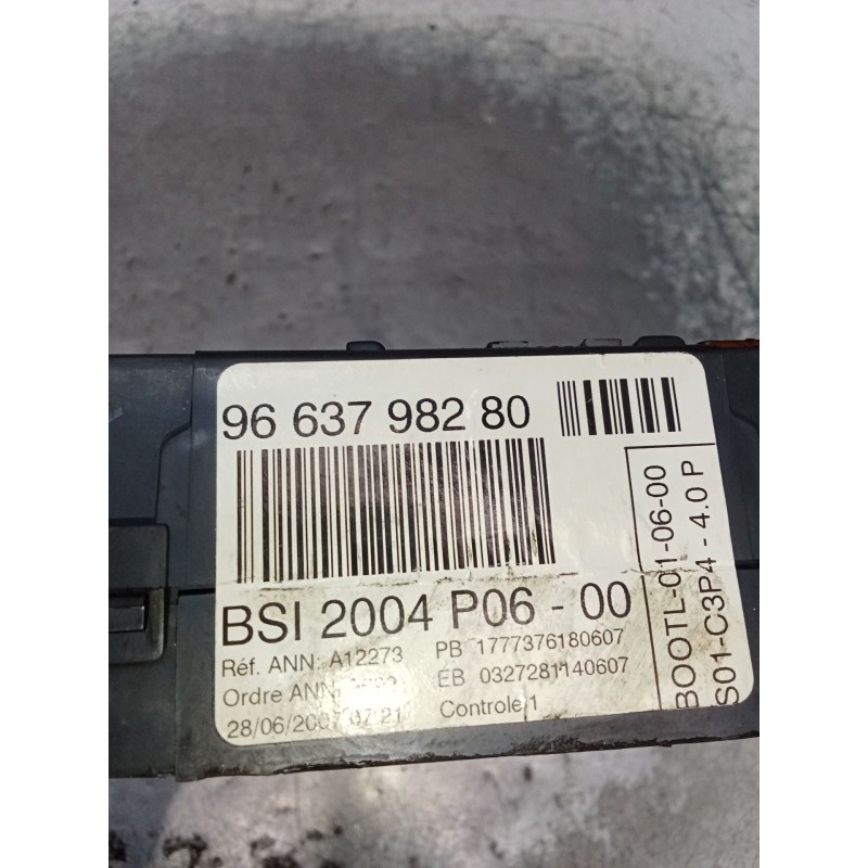 Recambio de caja reles / fusibles para peugeot 207/207+ (wa_, wc_) 1.4 16v referencia OEM IAM 9663798280 BSI2004P0600 07