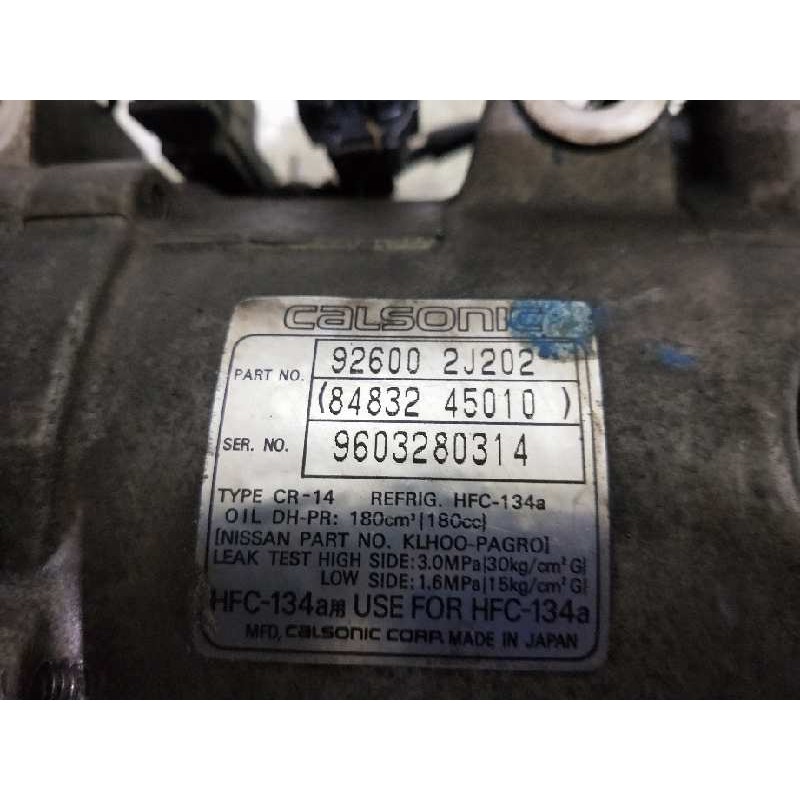 Recambio de compresor aire acondicionado para nissan primera berlina (p11) 2.0 16v cat referencia OEM IAM 926002J202 8483245010  Recambio de compresor aire acondicionado para nissan primera berlina (p11) 2.0 16v cat referencia OEM IAM 926002J202 8483245010